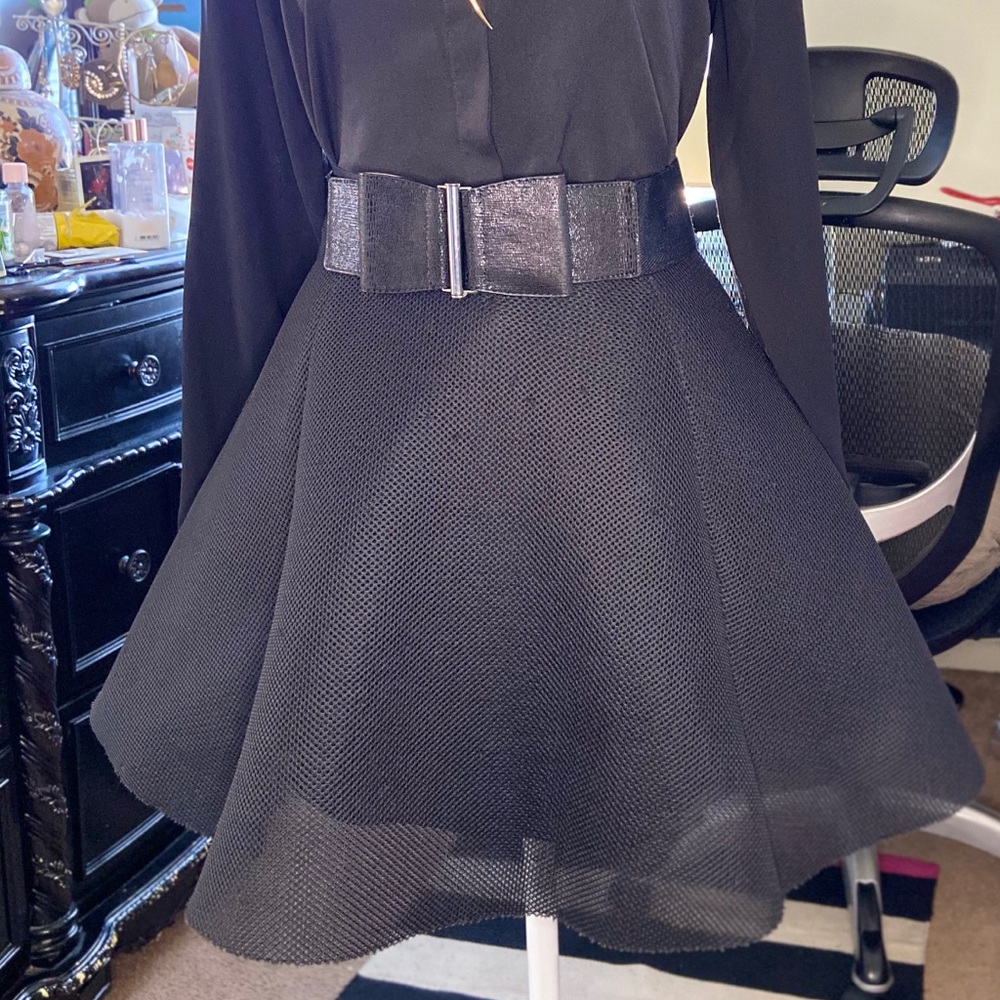 Express Mesh (type) skater mini skirt